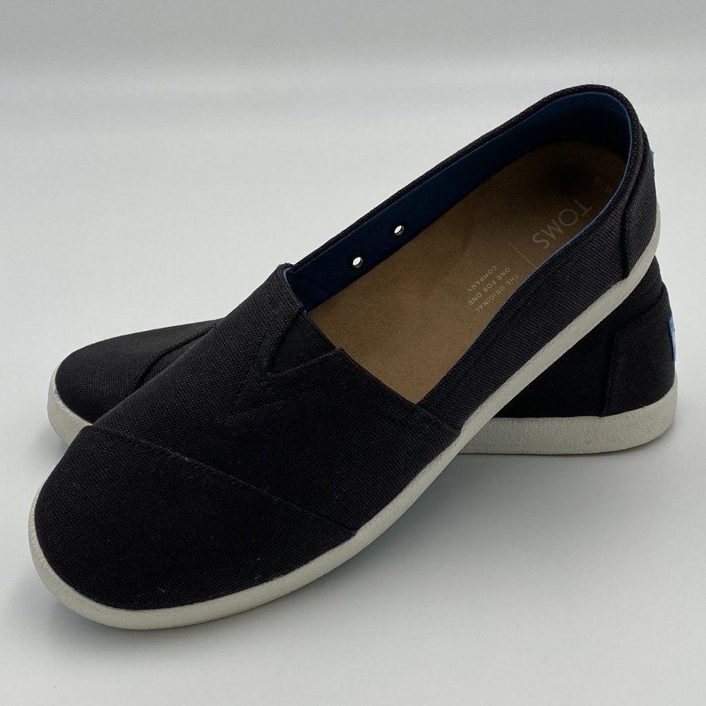 Toms Women's Black Slip-on Canvas Sneakers